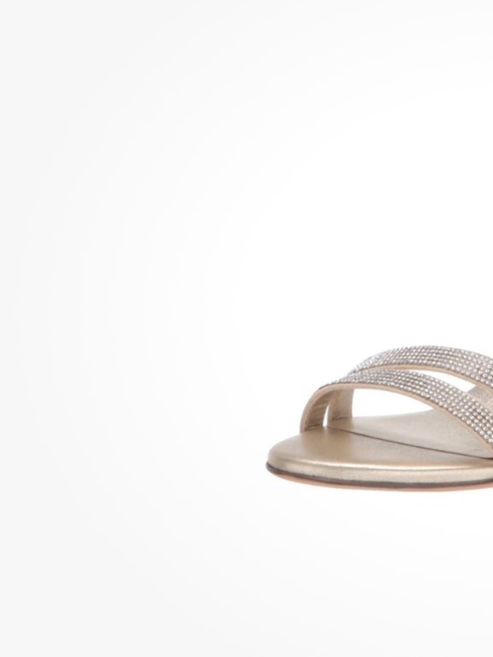 Naturalizer Vanessa 2 Champagne Slide Sandals with Crystal Straps. Womens 9.5 M